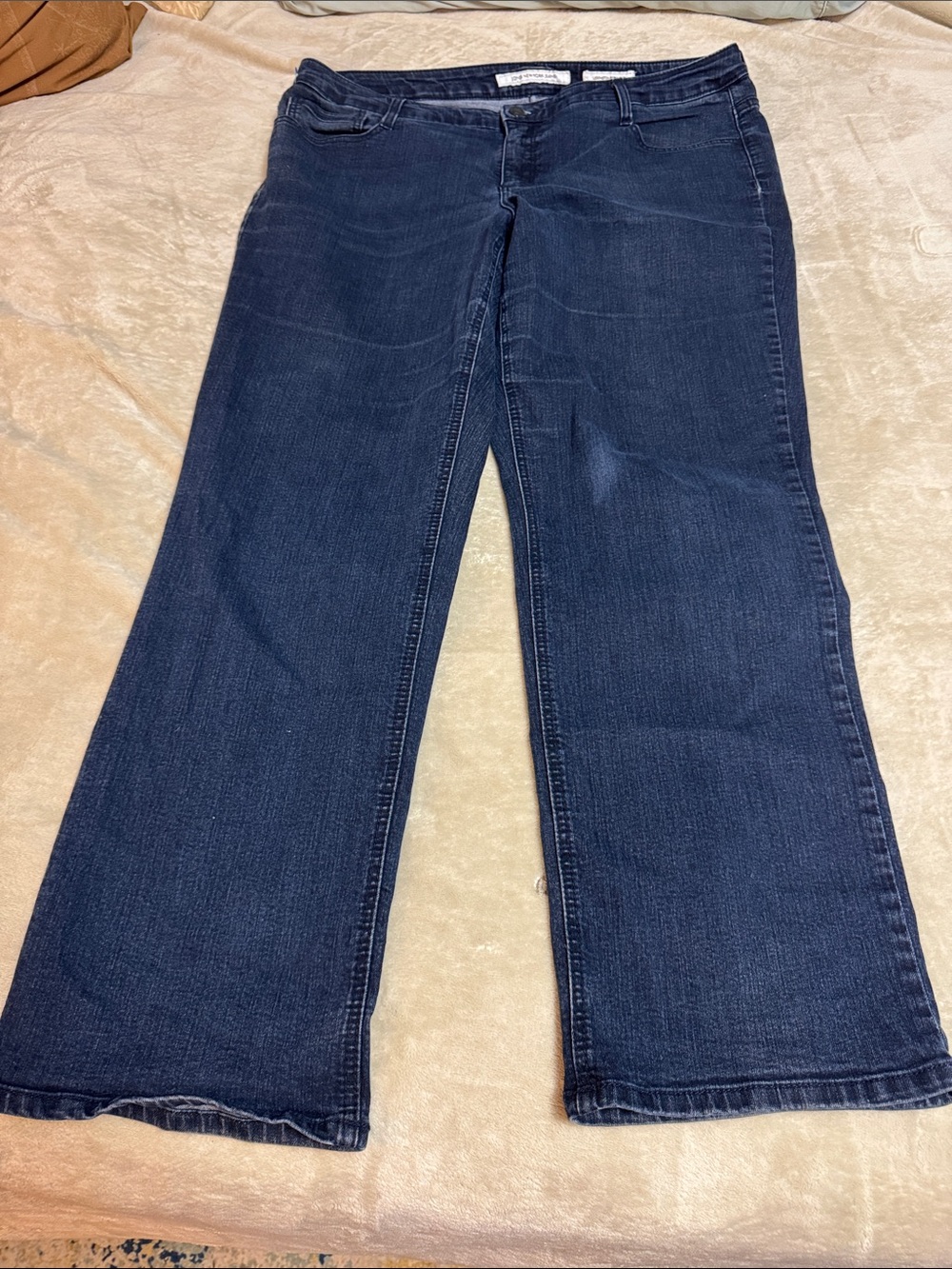 Jones New York Dark Blue Wide-Leg Jeans